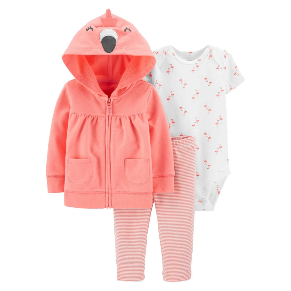 كارترز طقم من 3 قطع للرضع البنات - فلامنغو وردي