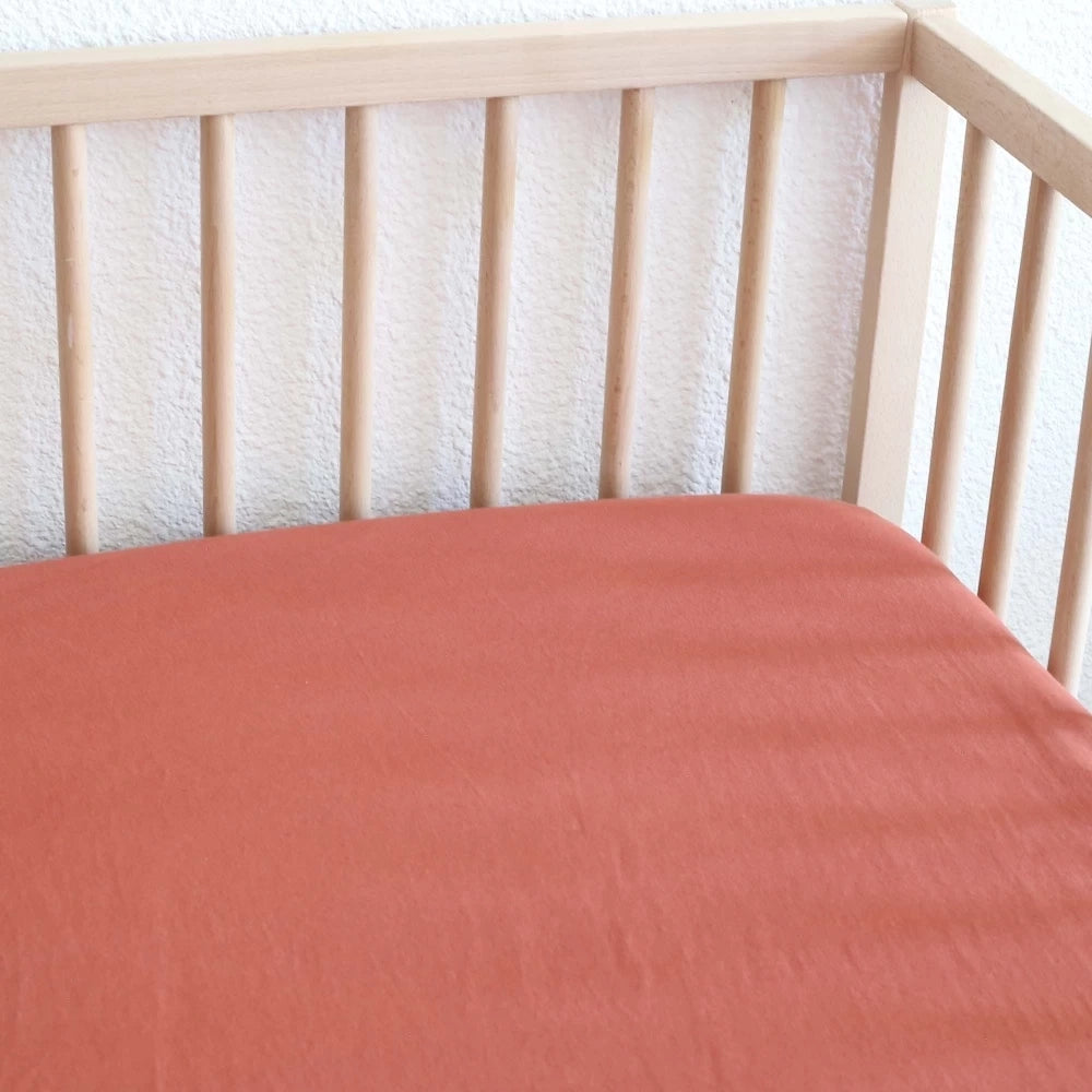 Bambidou Drap Housse 140 x 70 cm en Coton - Terracota