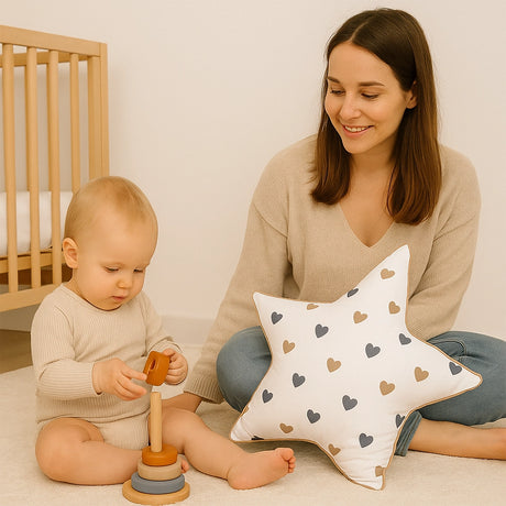 Coussin Babymat - Douceur des Coeurs - Beiges