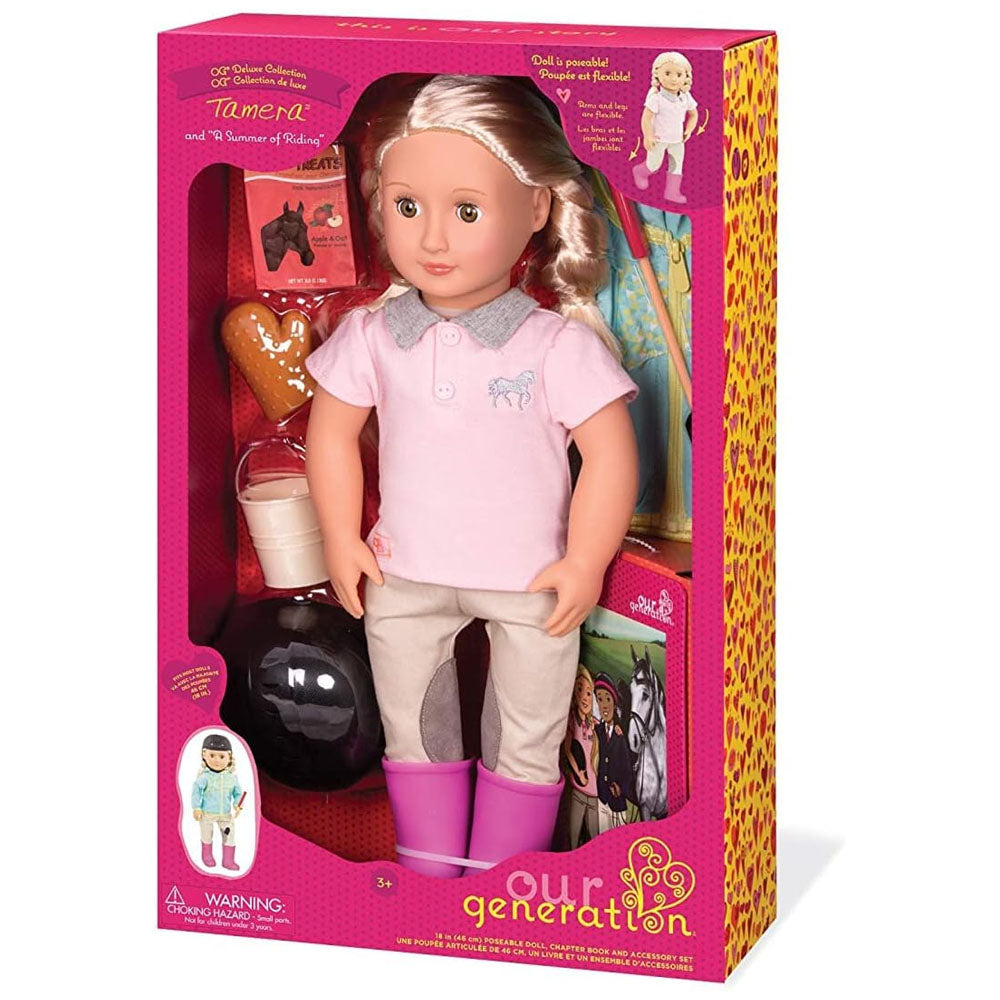 Our Generation Posable Horseback Riding Doll & Storybook 46cm 3Y+ - Tamera