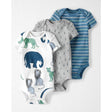 Lot de 3 bodys bébé coton bio - Animaux