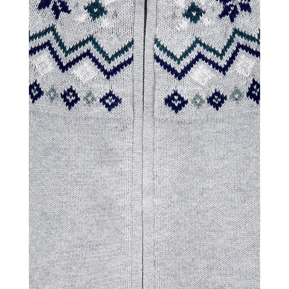 Combinaison à capuche bébé motif Fair Isle