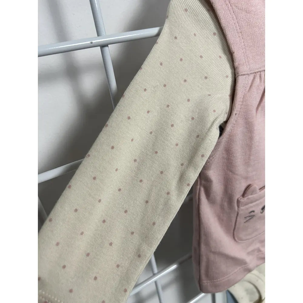 Ensemble 3 pièces bébé avec gilet motif lapin