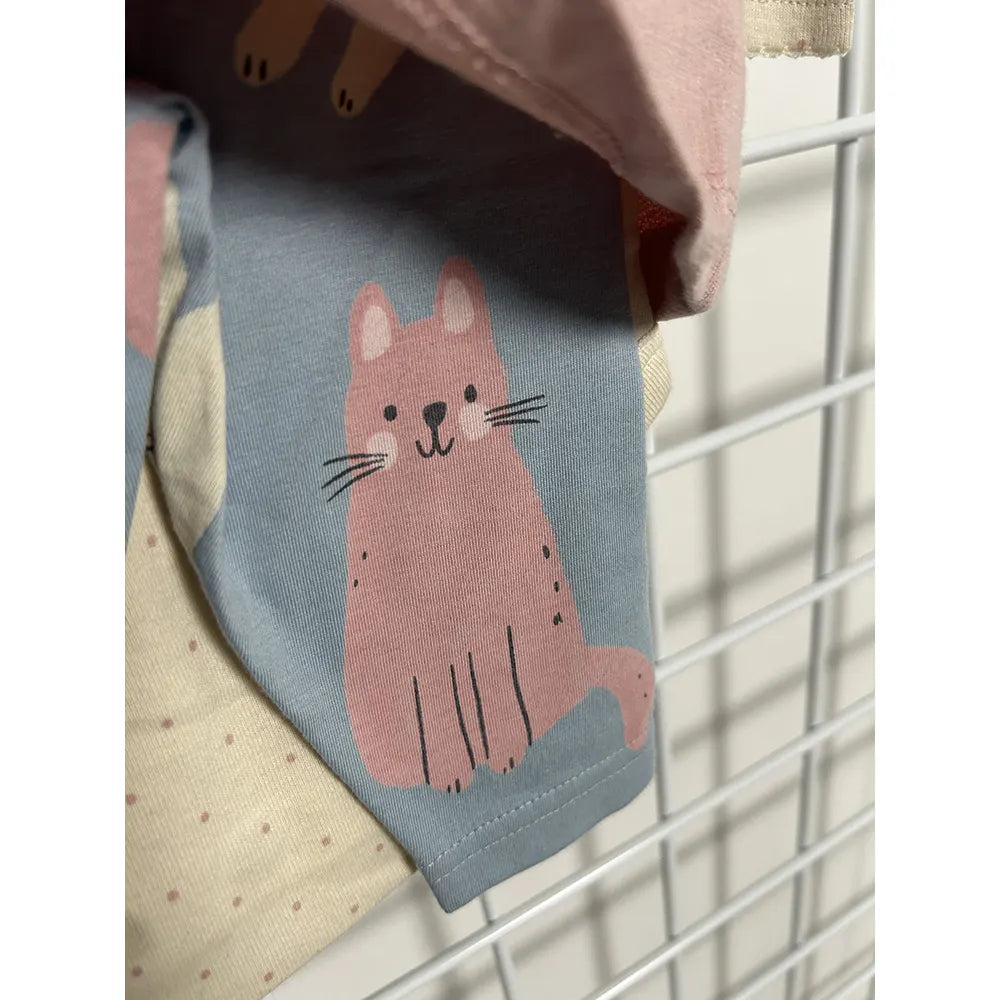 Conjunto de bebé de 3 piezas con chaleco estampado conejitos