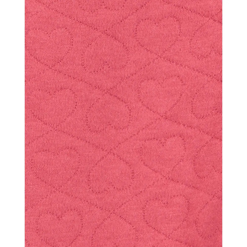 Combinaison rouge à manches longues bébé en mélange de coton à motif cœur