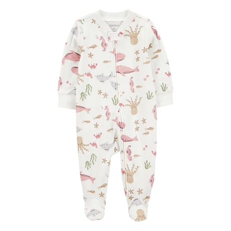 Pyjama dors-bien zippé animaux marins bébé fille