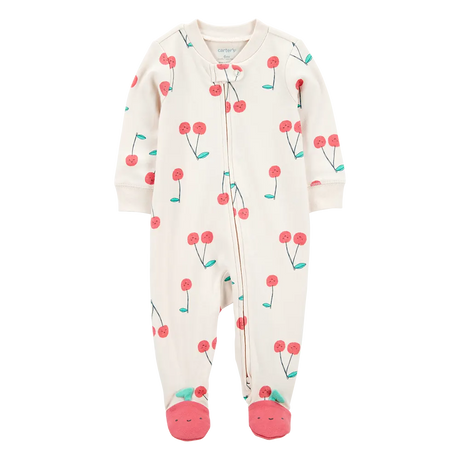 Pyjama dors-bien zippé imprimé cerise bébé fille