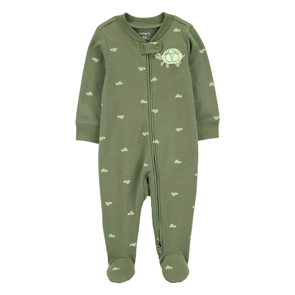 Pyjama dors-bien zippé tortue bébé garçon - Coton