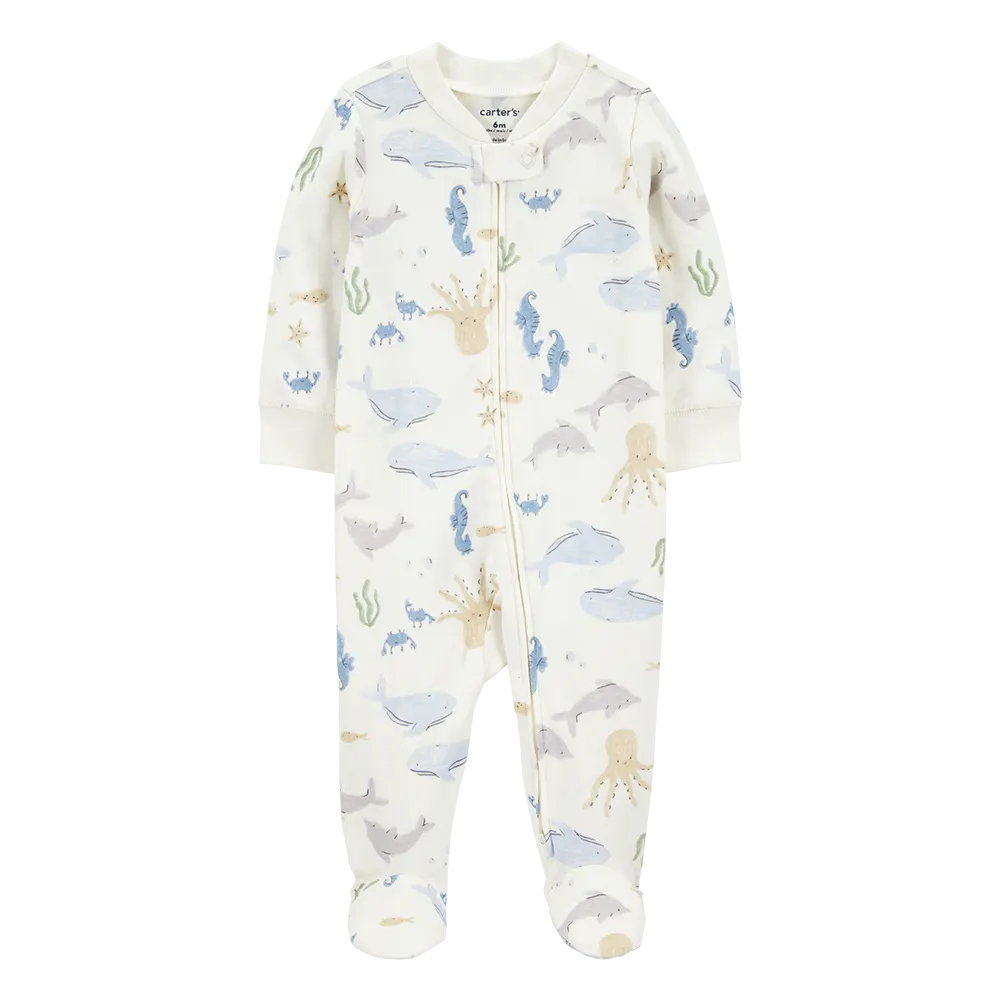 Pyjama dors-bien zippé animaux marins bébé garçon