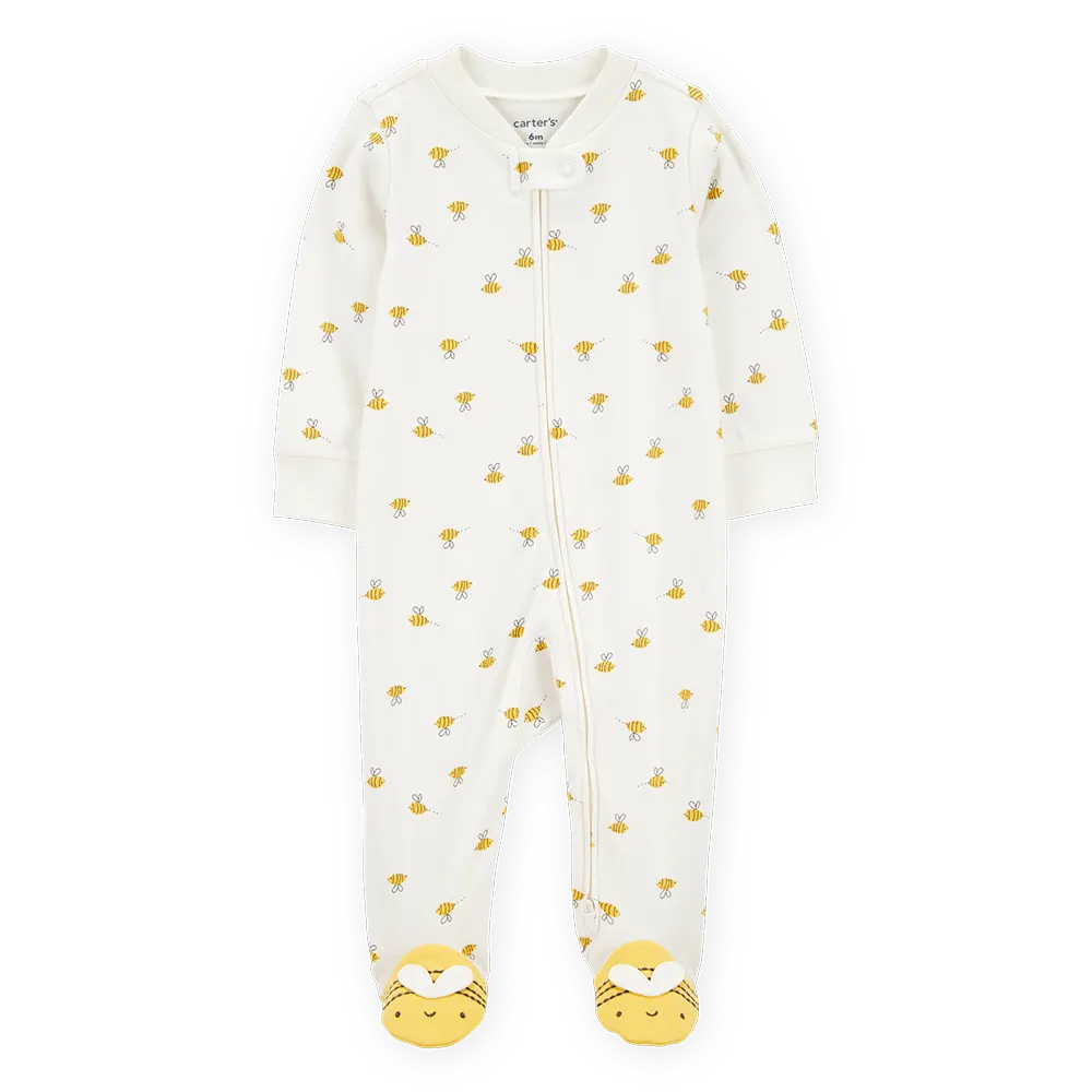 Pyjama dors-bien zippé abeille bébé - Coton