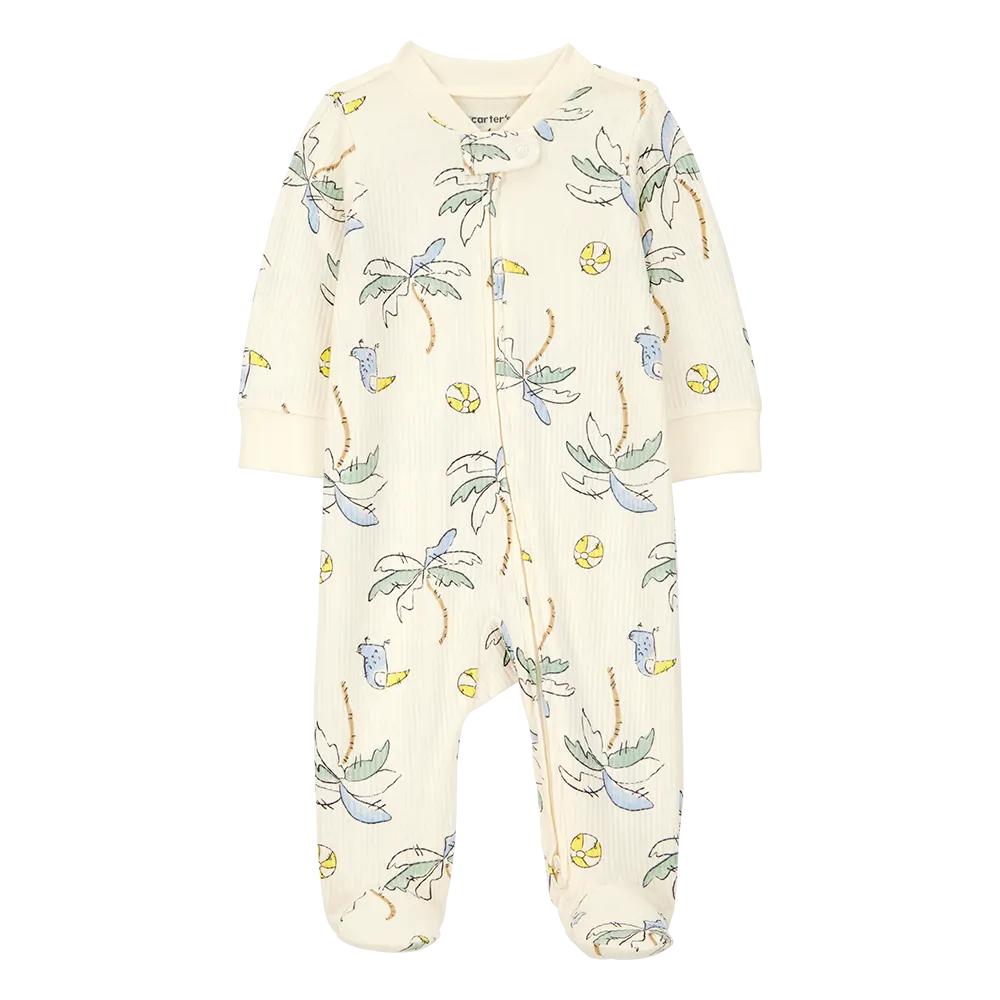 Pyjama dors-bien zippé palmiers bébé garçon