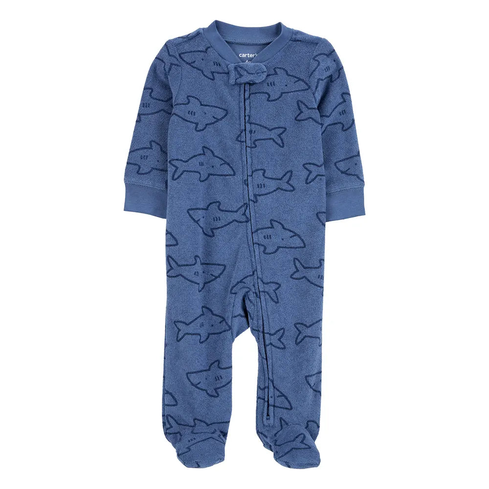 Pyjama dors-bien zippé requin bébé garçon - Éponge