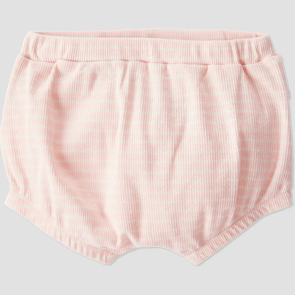 Ensemble côtelé en coton bio bébé fille - Rose
