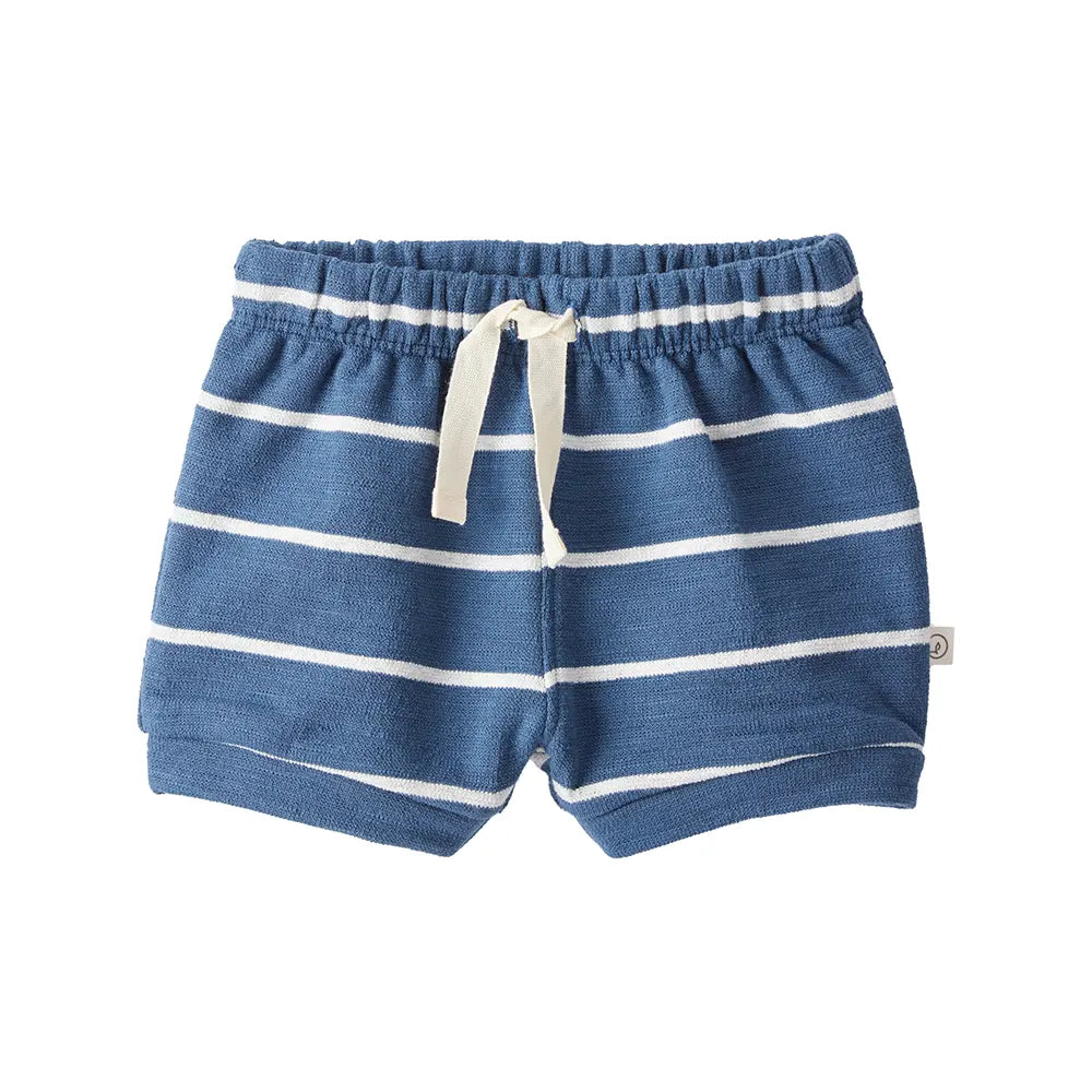 Ensemble en coton bio bébé - Rayé bleu