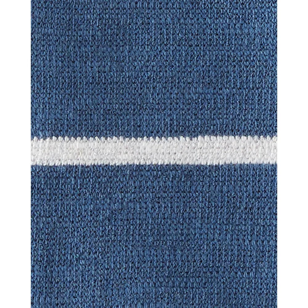 Ensemble en coton bio bébé - Rayé bleu