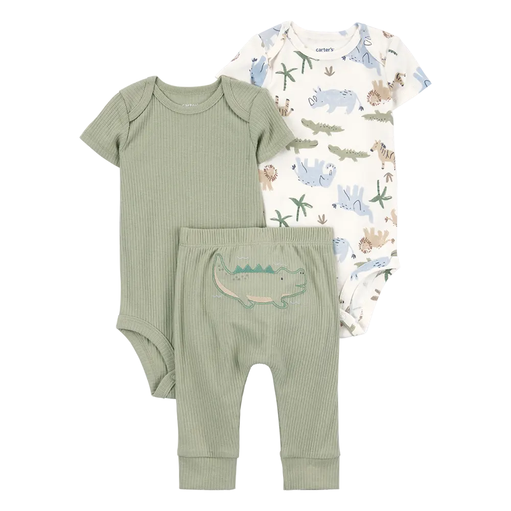 Ensemble 3 pièces alligator pour bébé garçon