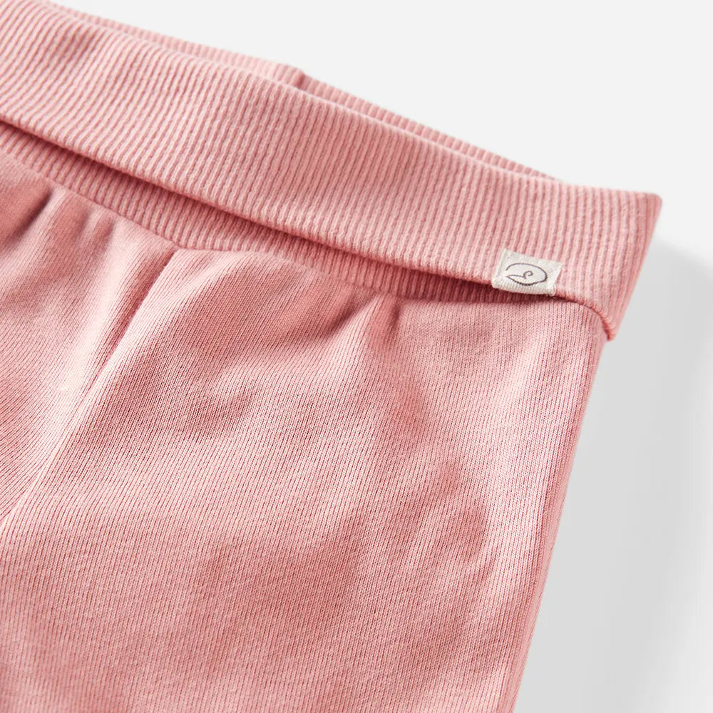 Lot de 2 joggers évolutifs en coton bio bébé fille