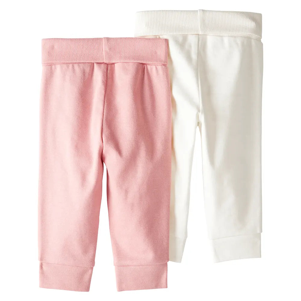 Lot de 2 joggers évolutifs en coton bio bébé fille