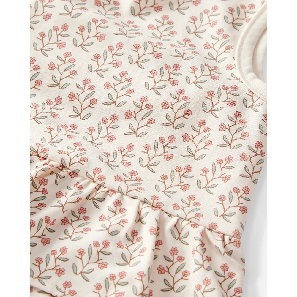 Lot de 2 barboteuses en coton bio bébé fille