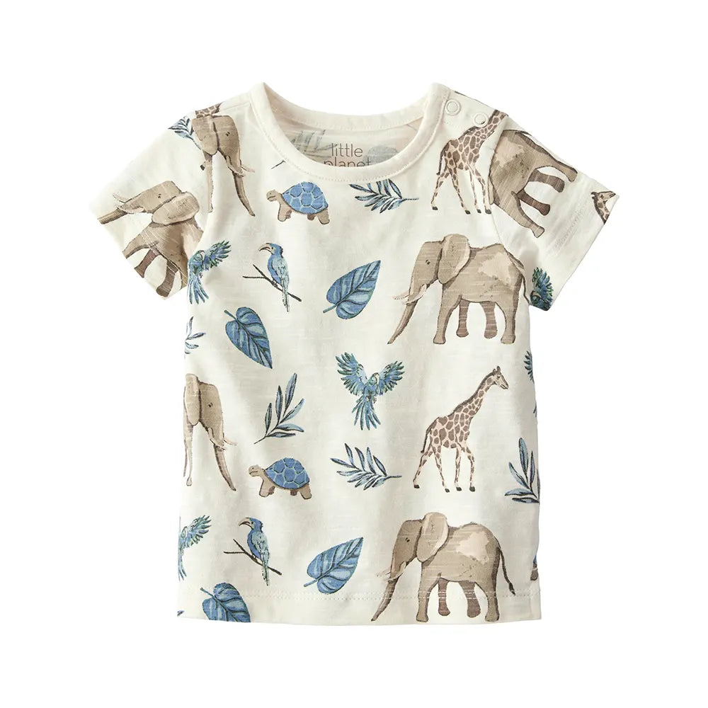 Ensemble salopette courte en coton bio bébé