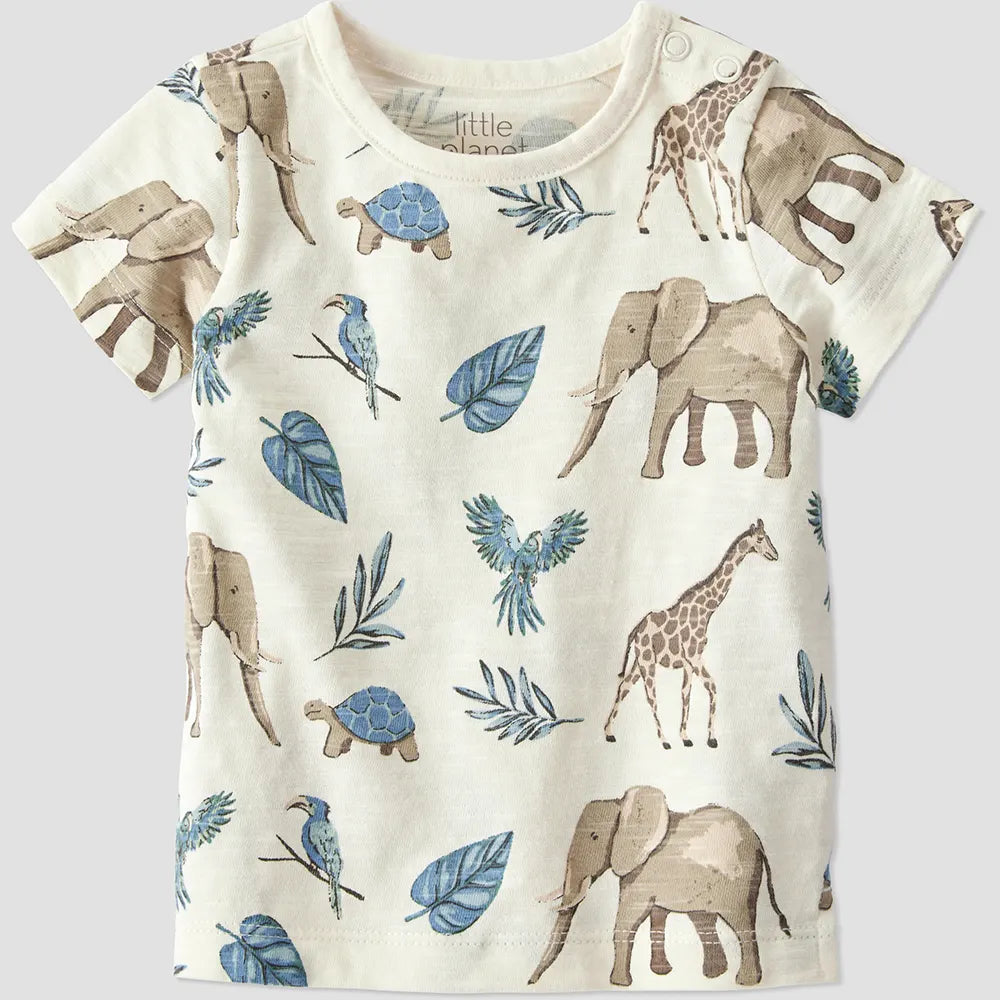 Ensemble salopette courte en coton bio bébé