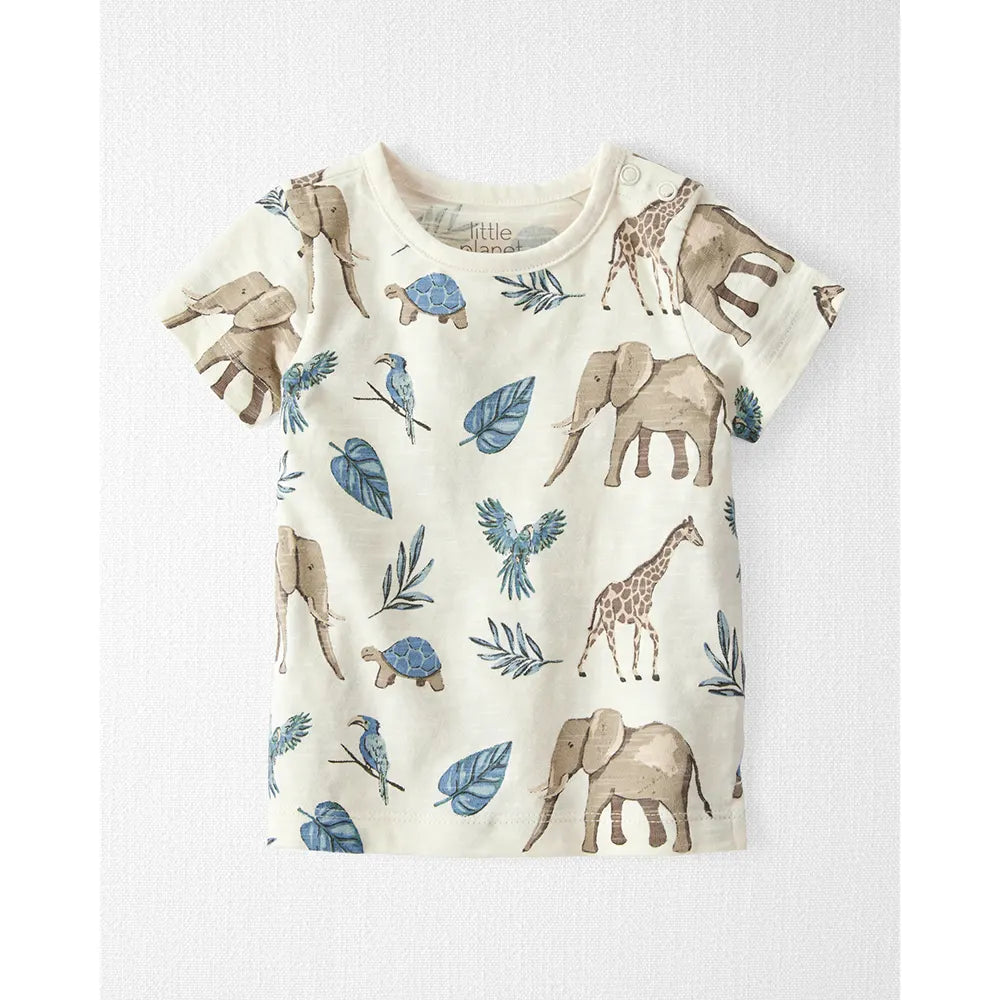 Ensemble salopette courte en coton bio bébé