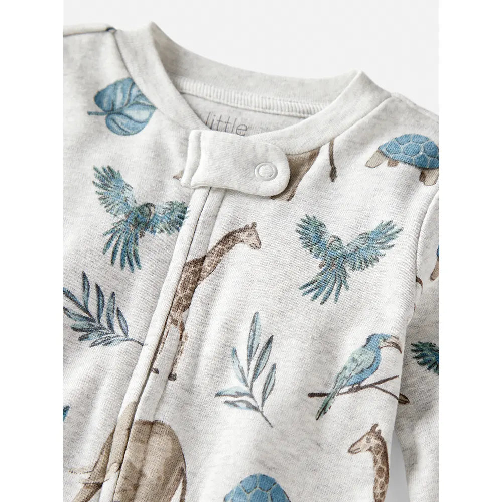 Pyjama dors-bien en coton bio - Imprimé safari