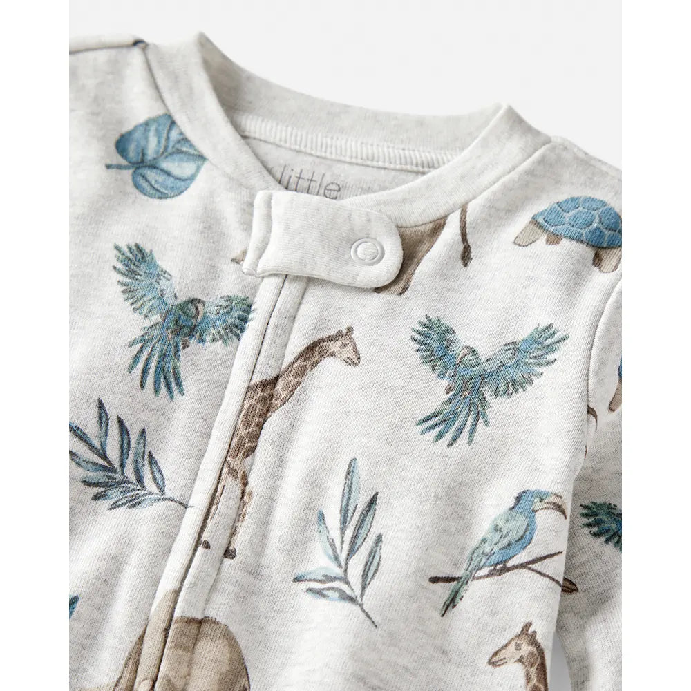 Pyjama dors-bien en coton bio - Imprimé safari