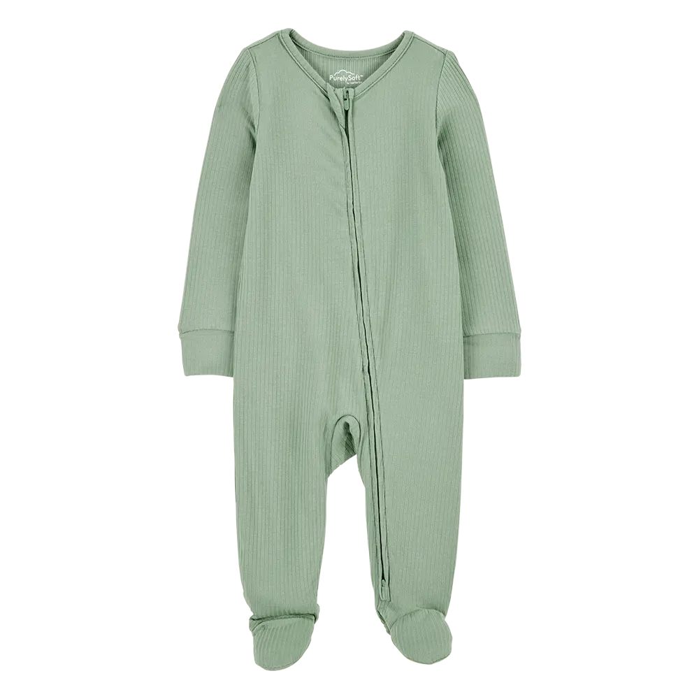Pyjama dors-bien PurelySoft zippé bébé - Vert