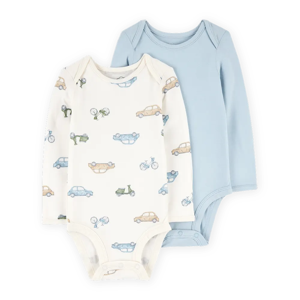 Lot de 2 bodys manches longues PurelySoft bébé garçon