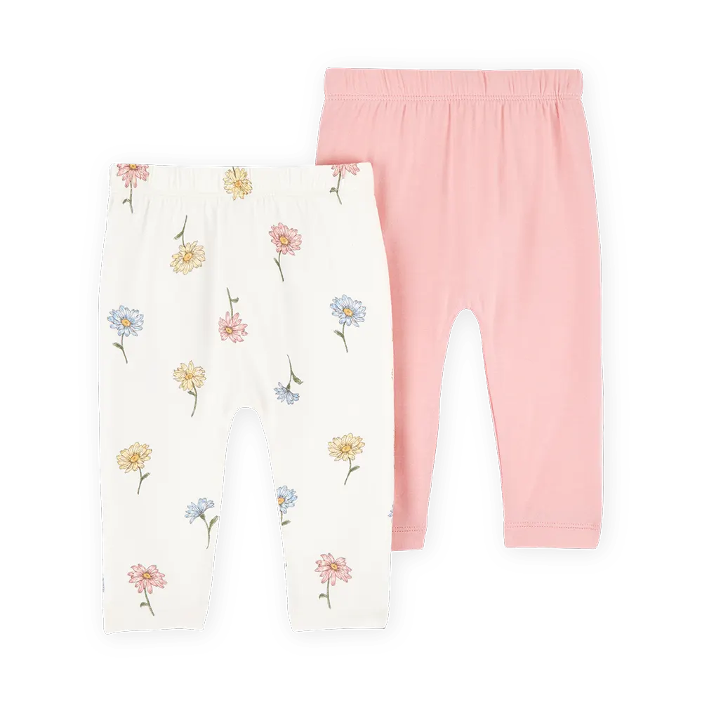 Lot de 2 Pantalons PurelySoft Bébé Fille Carter's - Rose & Ivoire