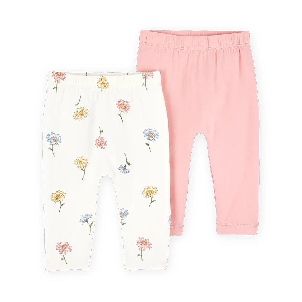Lot de 2 Pantalons PurelySoft Bébé Fille Carter's - Rose & Ivoire
