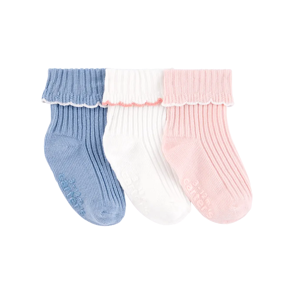 Lot de 3 paires de chaussettes à bord festonné bébé