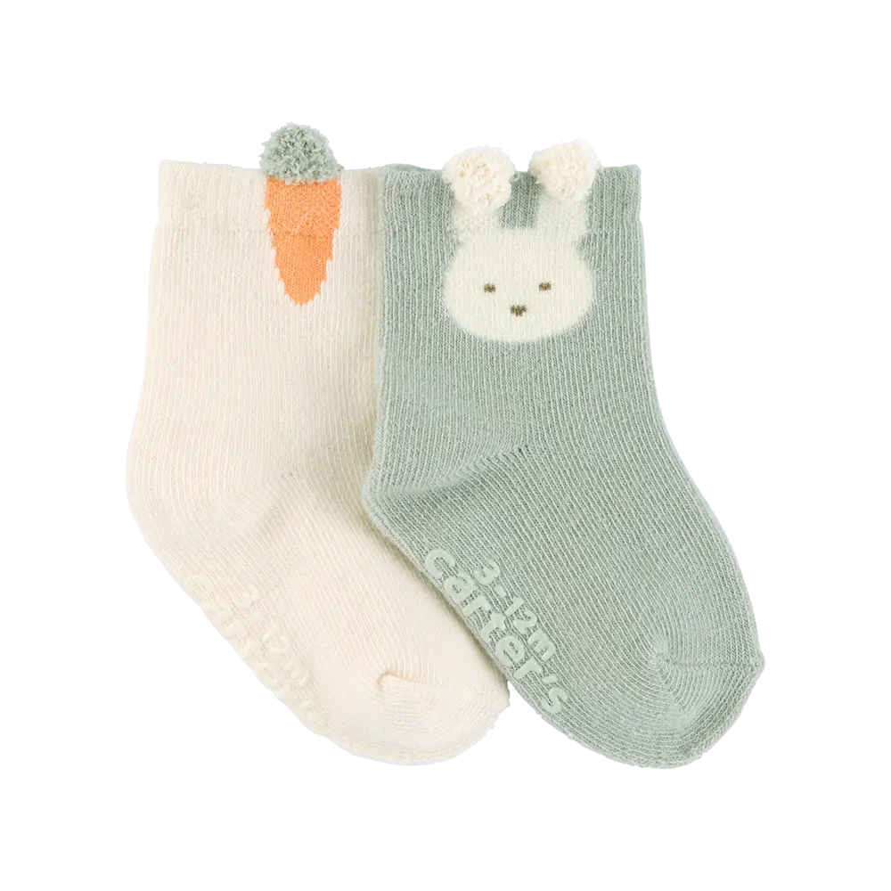 Lot de 2 paires de chaussons Pâques bébé