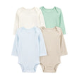 Lot de 5 bodys manches longues bébé - Unisexe