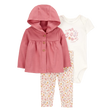 Ensemble 3 pièces cardigan fleuri bébé fille