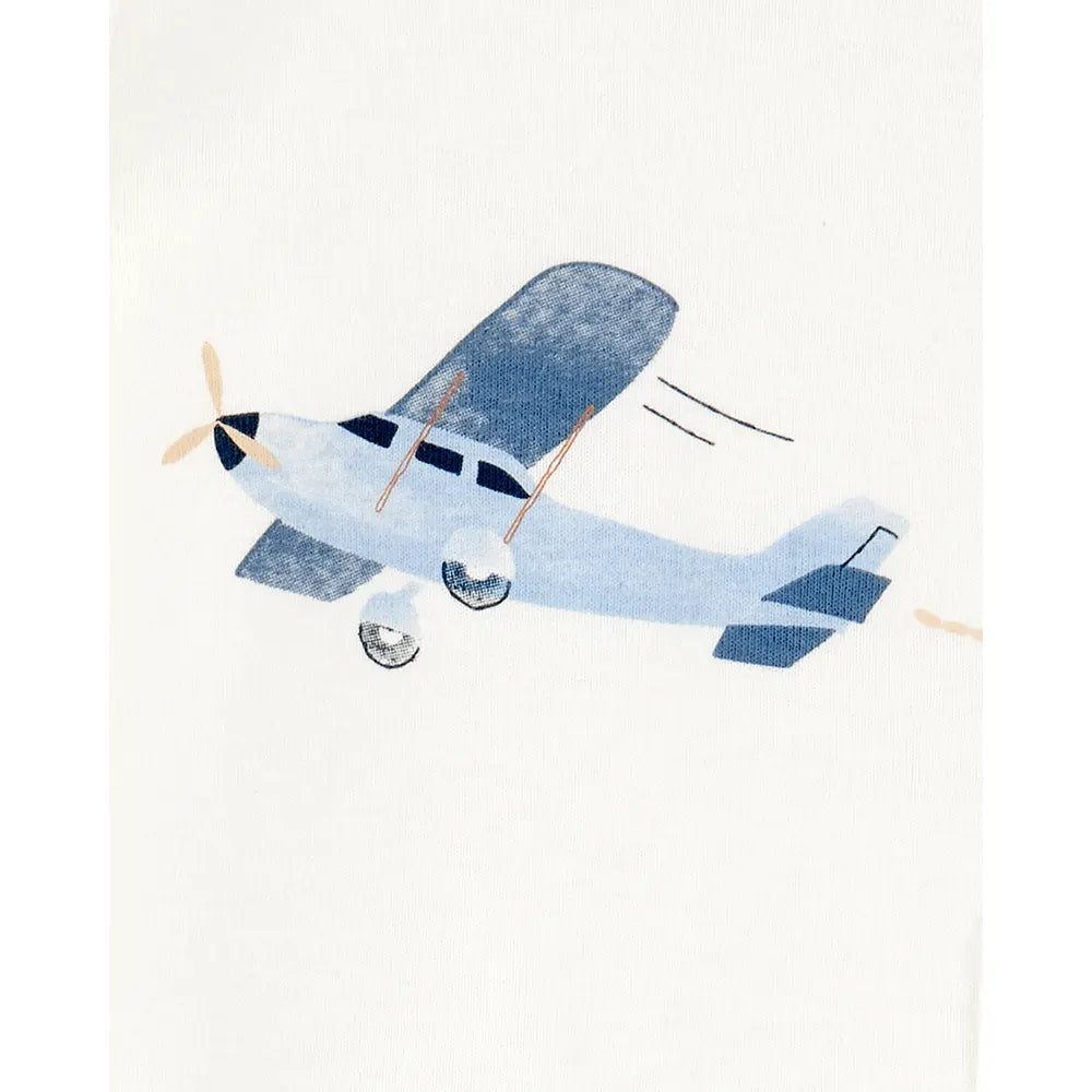 Ensemble 4 pièces avion pour bébé garçon - Coton