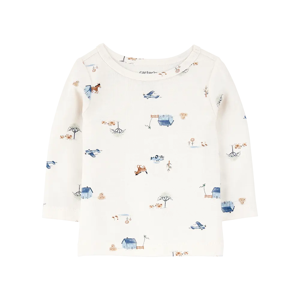 Ensemble salopette gaufrée et t-shirt bébé garçon