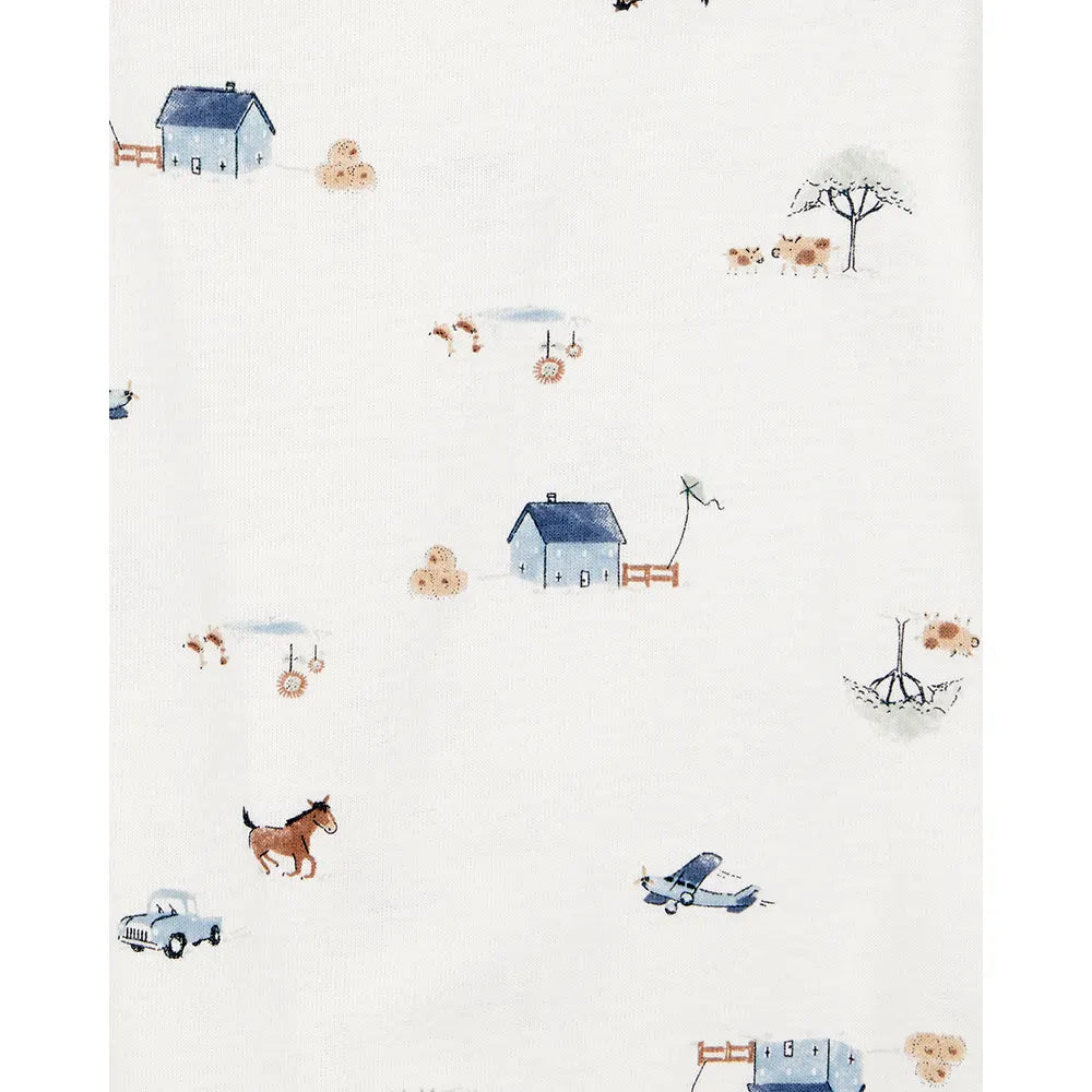 Ensemble 3 pièces cardigan ferme bébé garçon - Coton