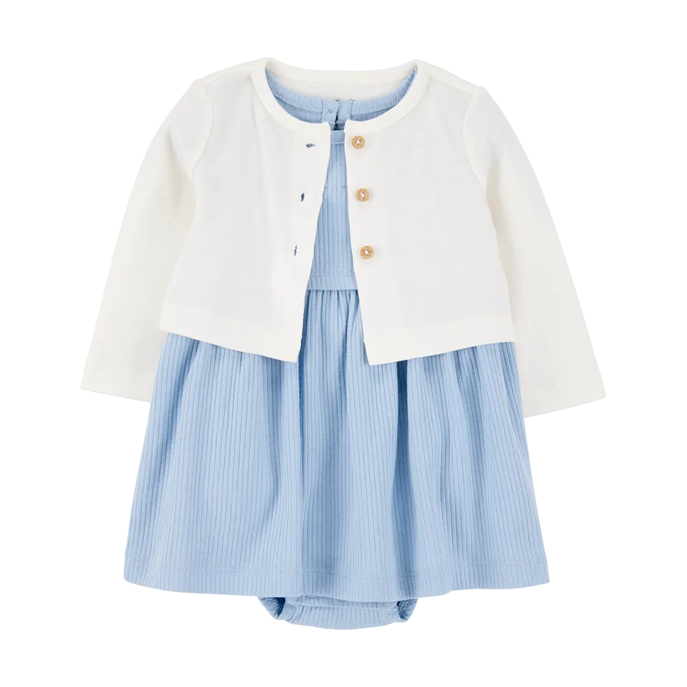 Robe-body & Cardigan Bébé Fille Carter's - Bleu