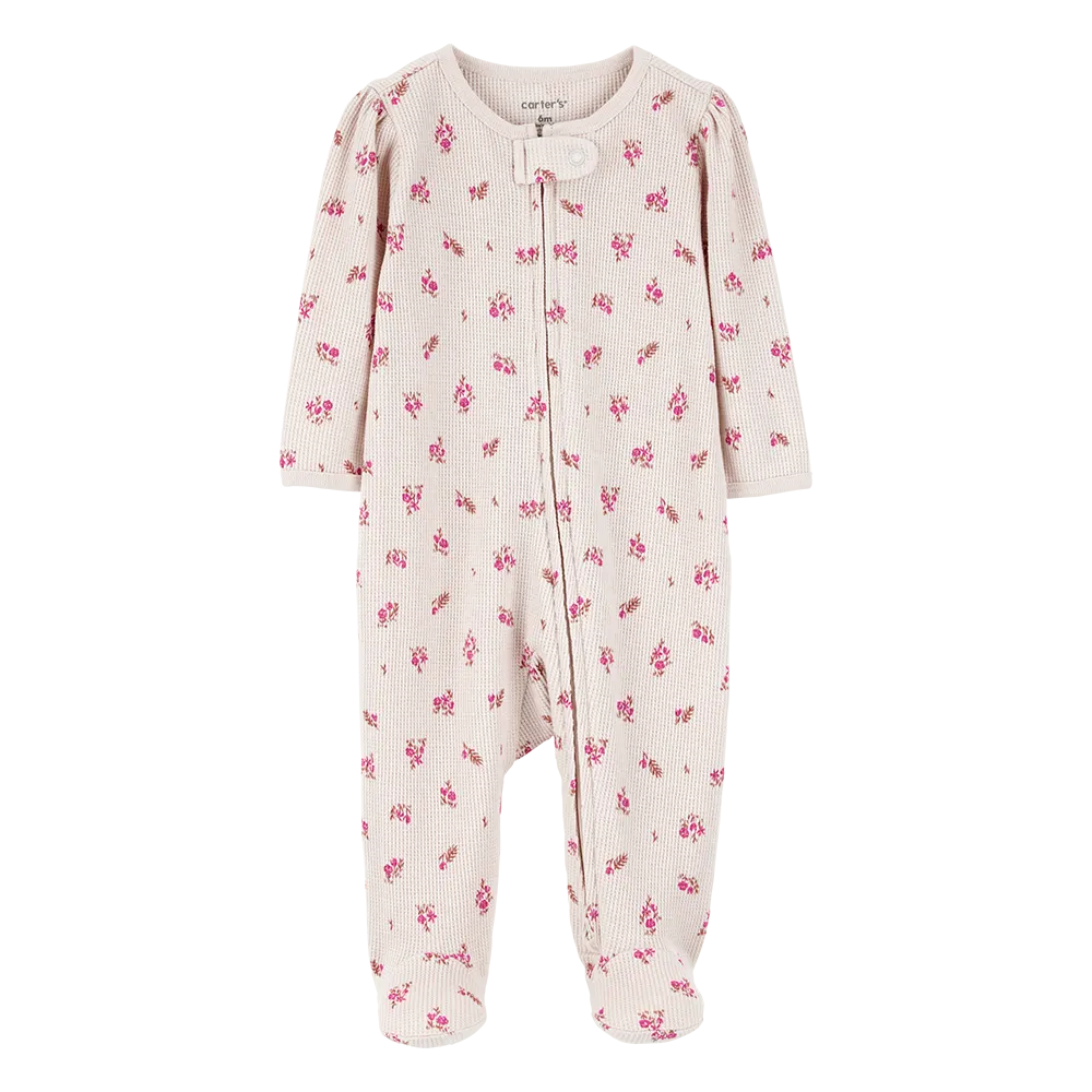Pyjama dors-bien zippé thermique floral bébé fille