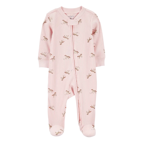 Pyjama dors-bien zippé côtelé cheval bébé fille