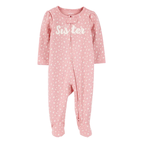 Pyjama dors-bien zippé "Petite Sœur" bébé fille