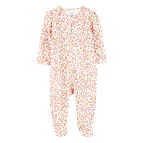 Pyjama dors-bien zippé floral bébé fille - Coton