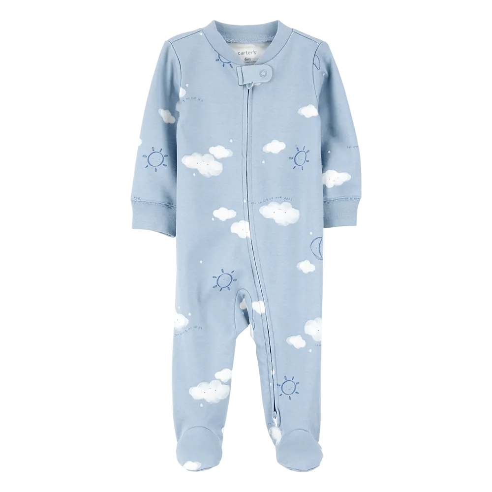 Pyjama dors-bien zippé nuage bébé garçon - Coton