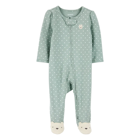 Pyjama dors-bien zippé à pois bébé fille - Coton