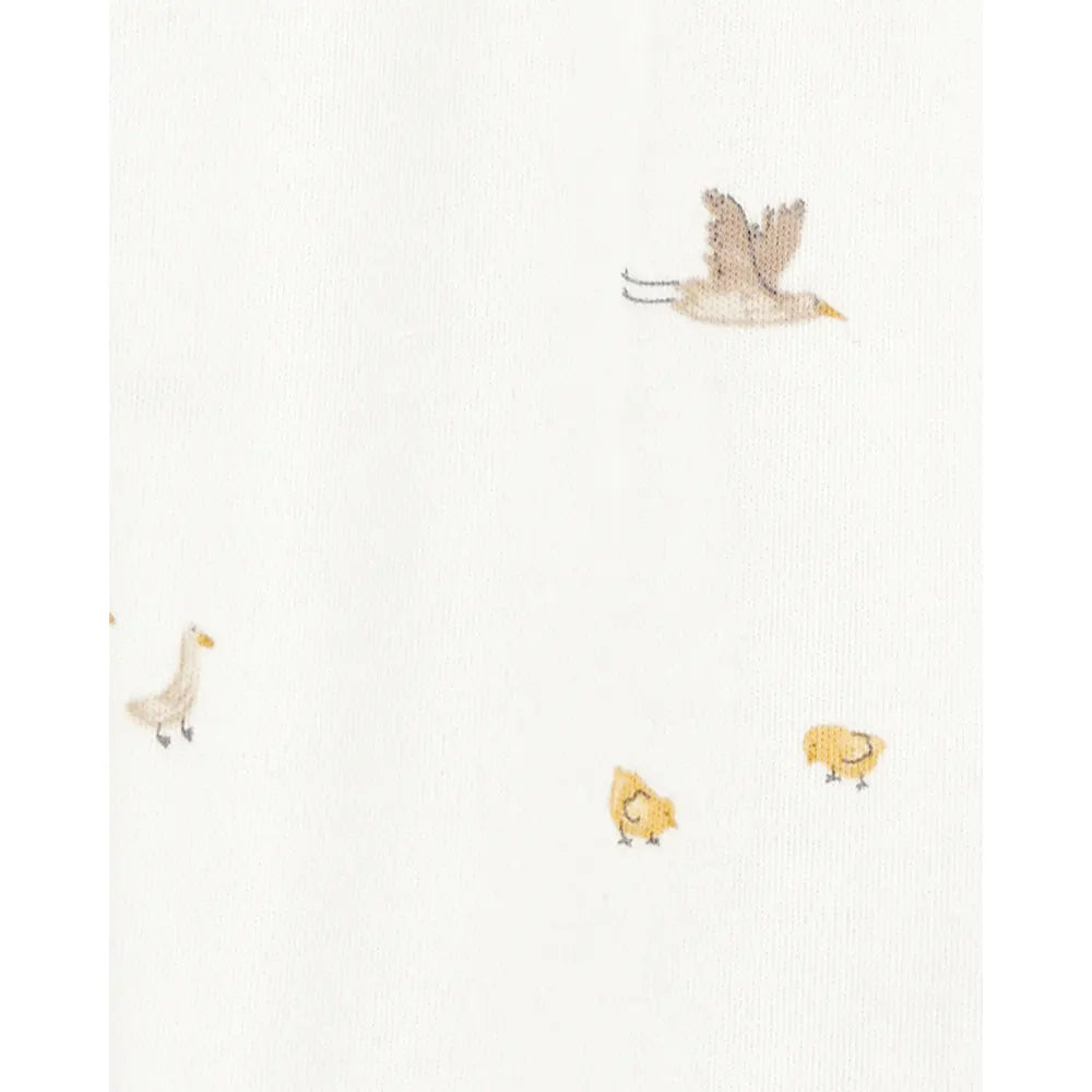 Pyjama dors-bien zippé oiseaux bébé - Coton
