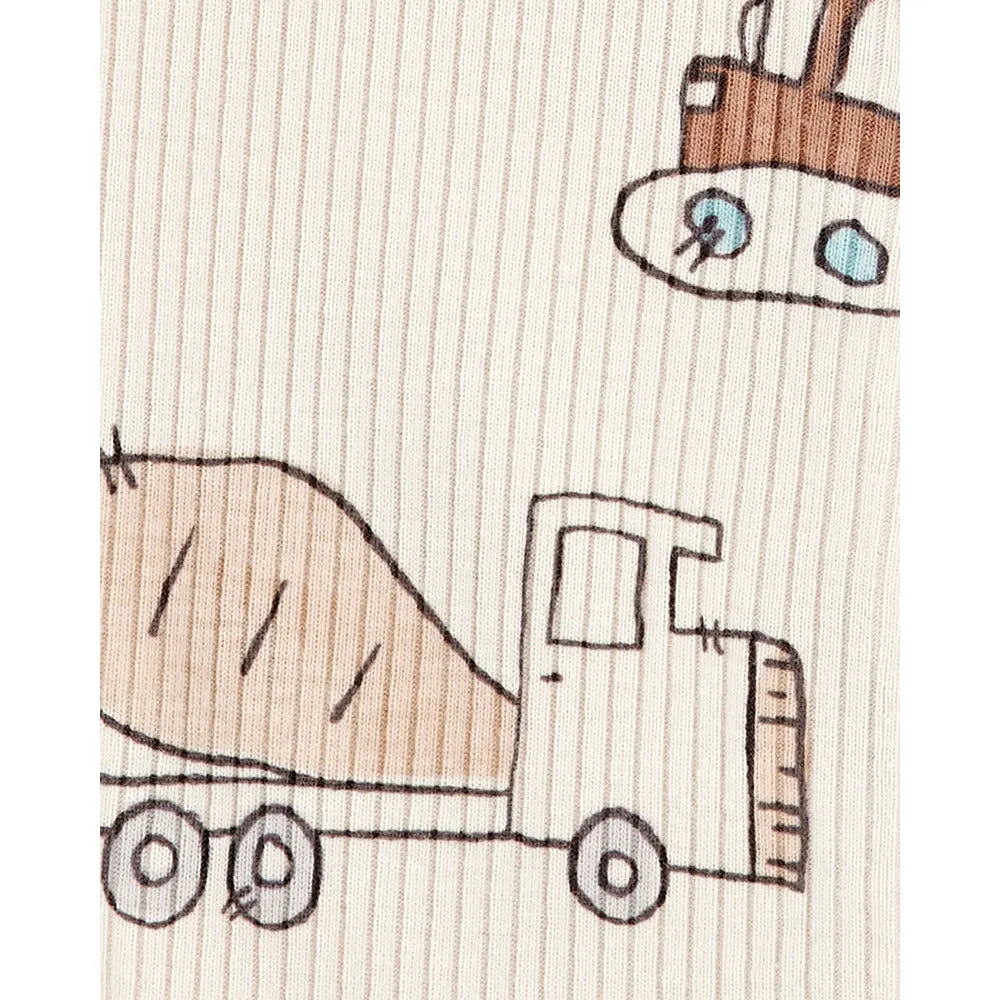 Pyjama dors-bien zippé côtelé chantier bébé garçon