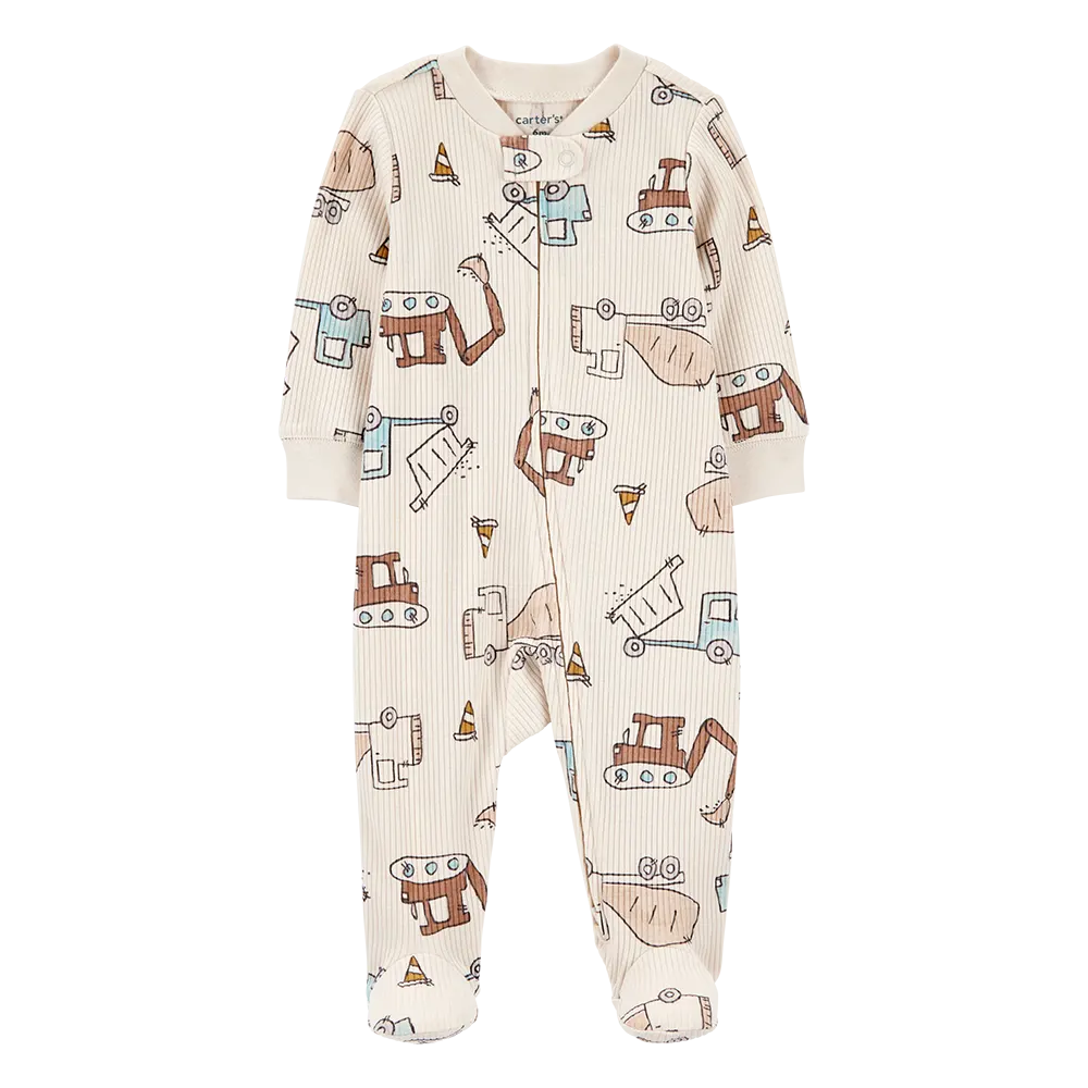 Pyjama dors-bien zippé côtelé chantier bébé garçon