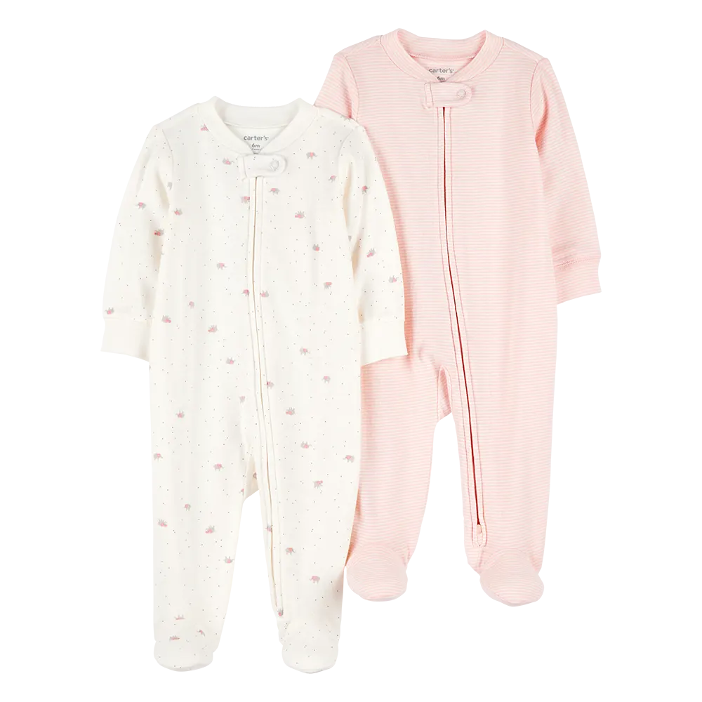 Lot de 2 pyjamas dors-bien zippés bébé fille
